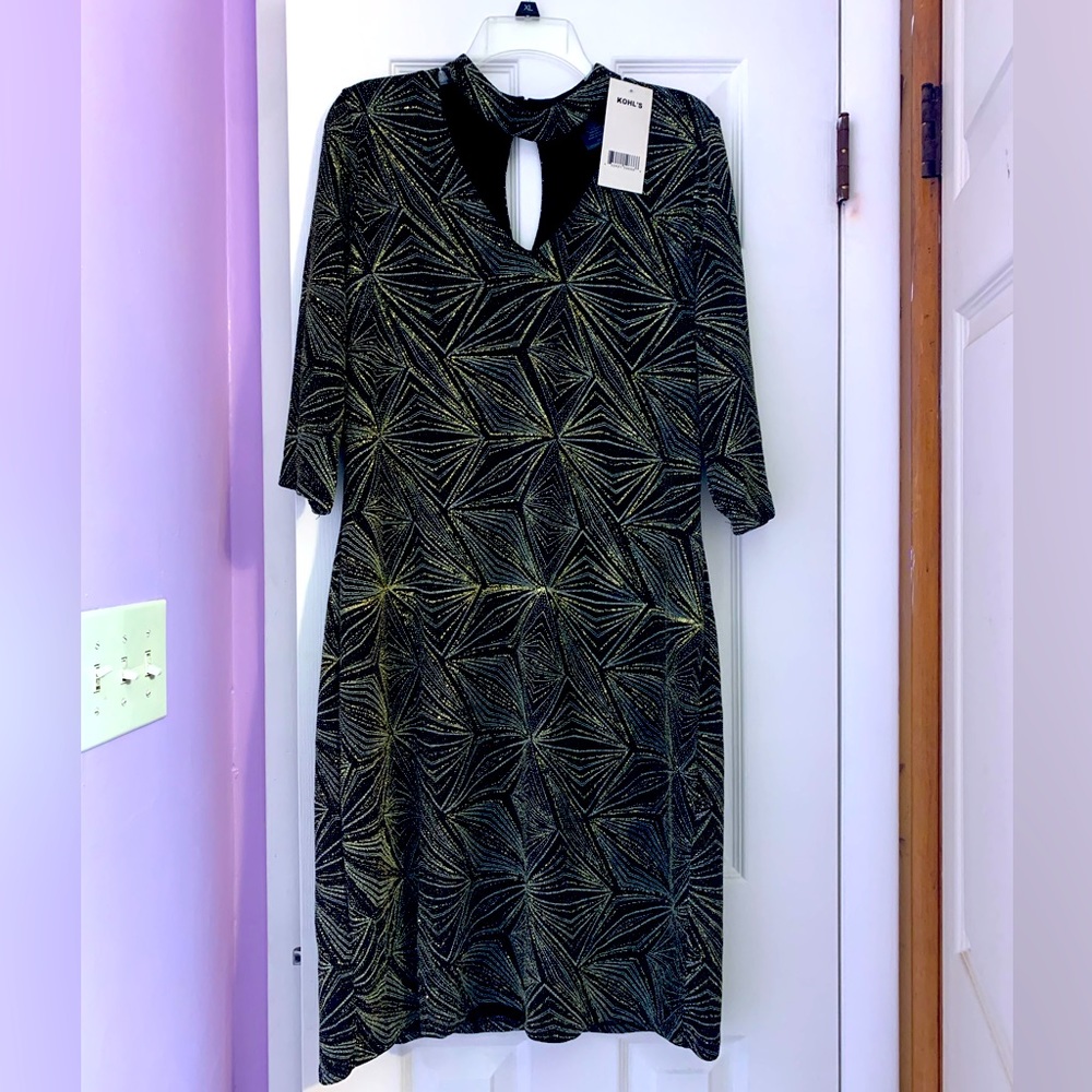 NWT KOHLS WRAPPER BRAND GLITTER CHOKER DRESS